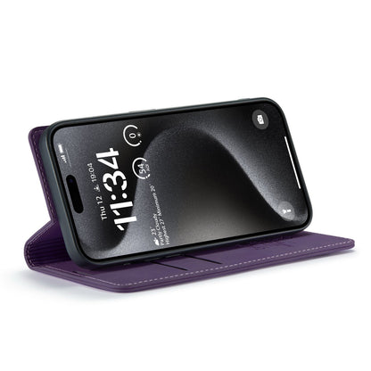 Apple iPhone 15 Pro Hülle - Dunkelviolett - Dünne Bookcase
