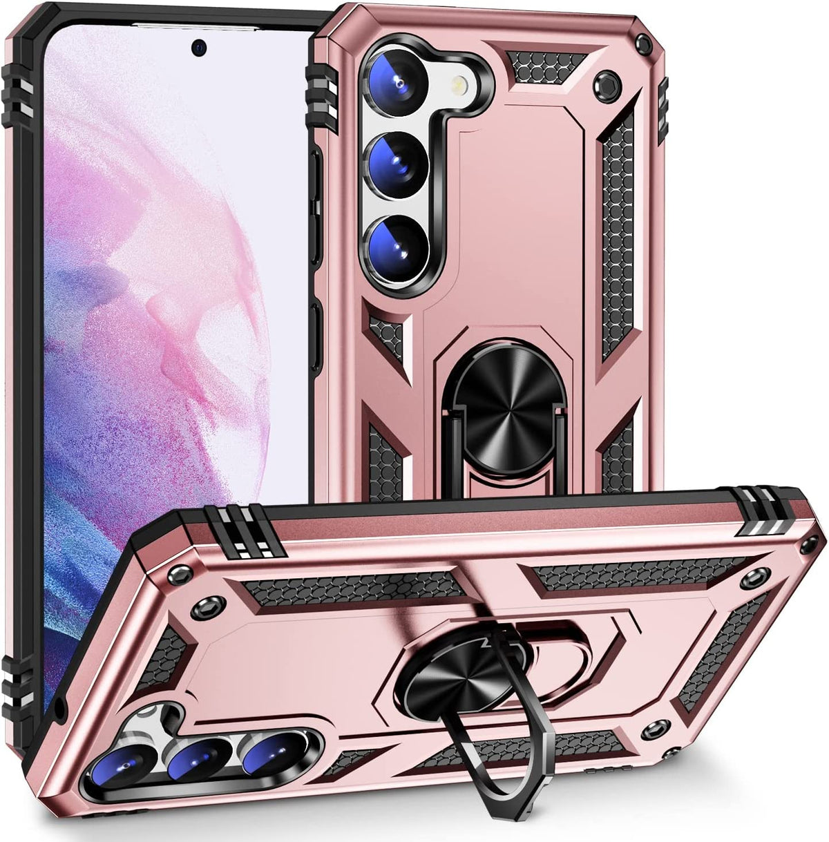 Samsung Galaxy S23 Plus Hoesje - Blauw - Armor Kickstand Back Cover