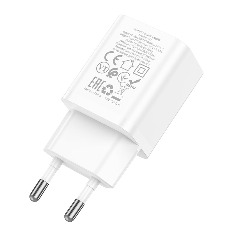 Hoco N27 20W USB-C Schnellladegerät mit Lightning-Kabel 1m - Weiß