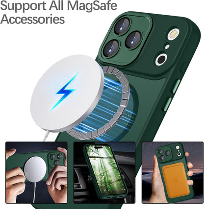 iPhone 17 Pro Hoesje - Groen - Matte Armor MagSafe Back Cover