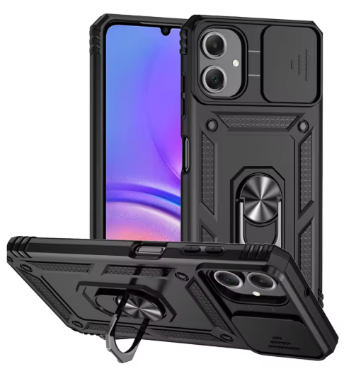 Samsung Galaxy A07 Hülle - Matte Black - Armor Kickstand Kamera-Backcover
