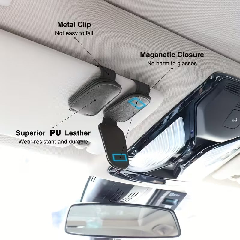 Casemania Zonnebrilhouder voor auto - Beige