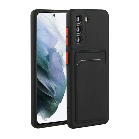 Samsung Galaxy S22 Plus Case - Black - Silicone Back Cover with Card Holder