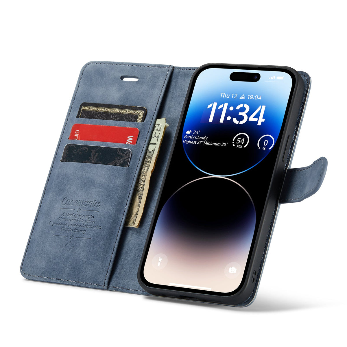 Apple iPhone 15 Pro Max Hülle - Shadow Gray - 2-in-1 Klapphülle mit Kartenfach