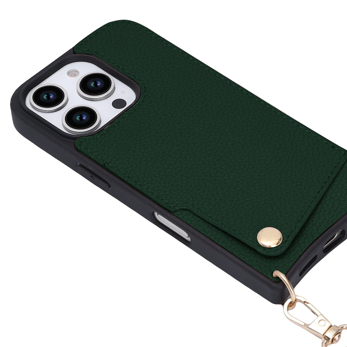 Apple iPhone 16 Pro Case - Green - Back Cover with Wrist Band and Phone Band