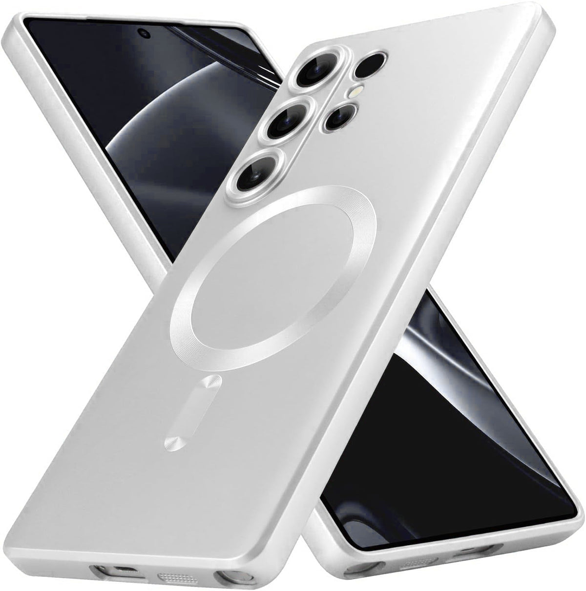 Samsung Galaxy S25 Ultra Hoesje - Zilver - Matte Siliconen MagSafe Back Cover