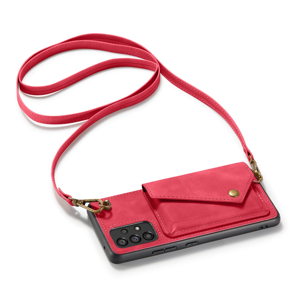 Samsung Galaxy A33 5G Hoesje - Royal Fuchsia - Luxe Back Cover met Telefoonkoord