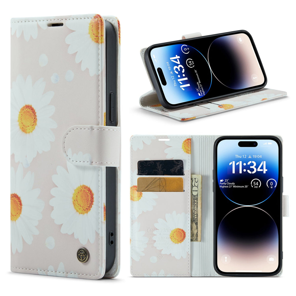 Apple iPhone 14 Pro Max Hoesje - Daisy - Print Bookcase