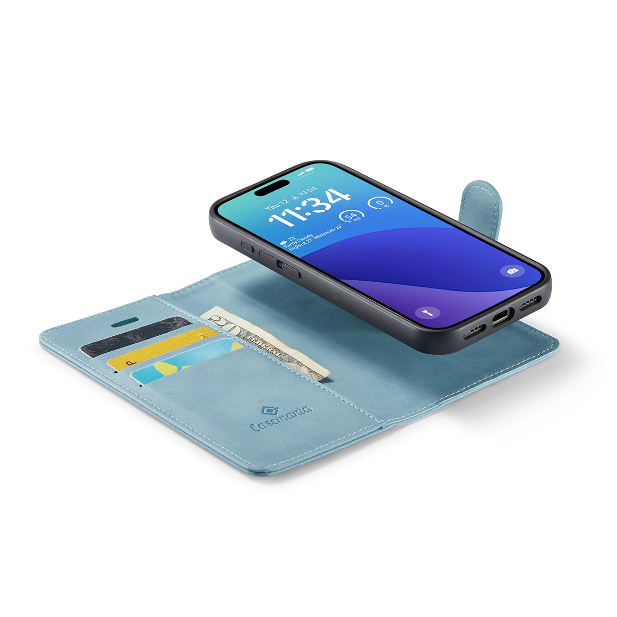 Apple iPhone 16 Pro Case - Aqua Blue - 2-in-1 Wallet Case
