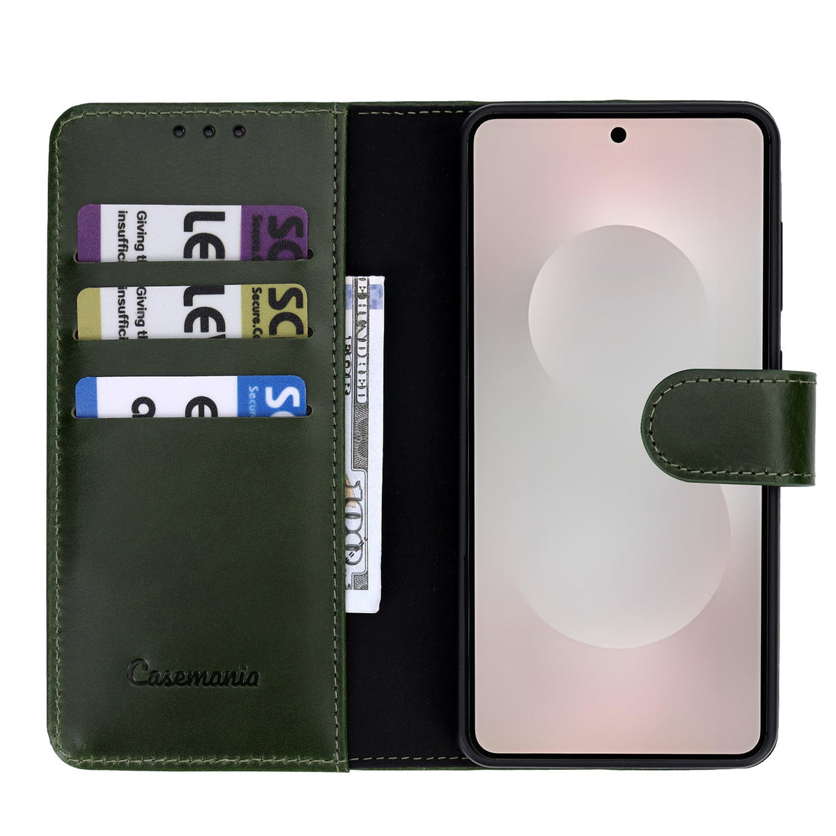 Samsung Galaxy S26 Hoesje - Forest Green - Echt Leren 2 in 1 MagSafe Bookcase