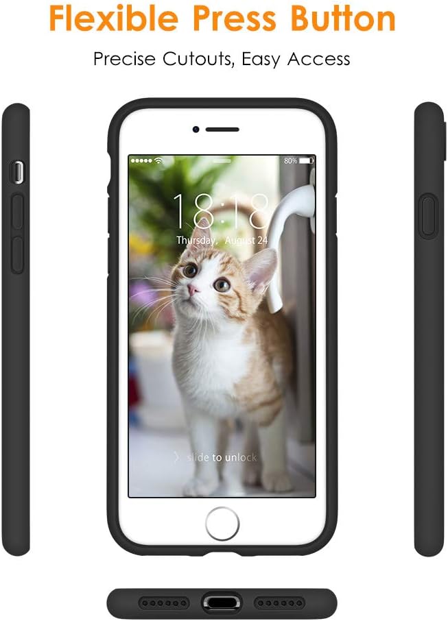 Apple iPhone 7 Hoesje - Zwart - Matte Siliconen Back Cover