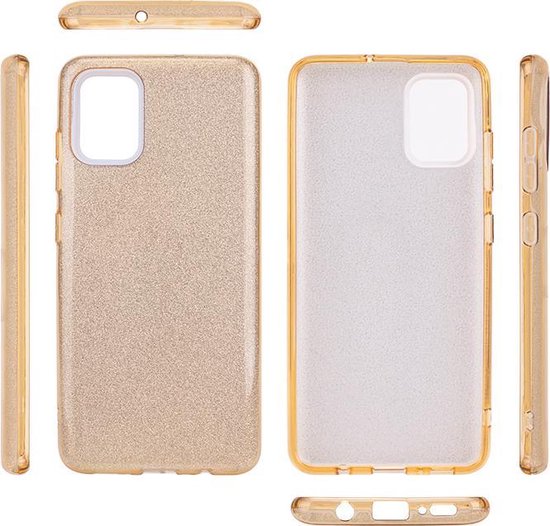 Samsung Galaxy A51 Hoesje - Goud - Glitter Back Cover