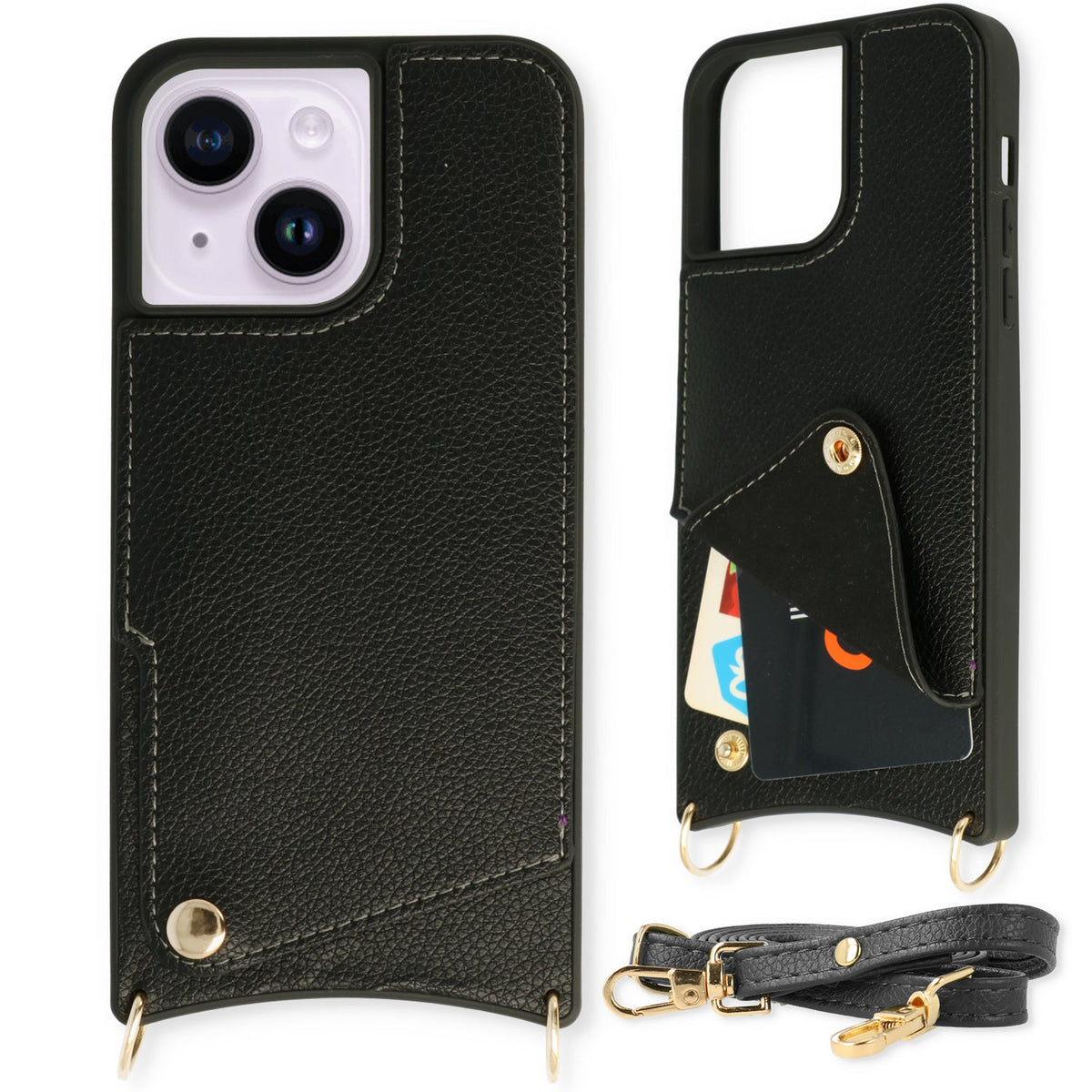iPhone 14 Hoesje - Bandje - Zwart Back Cover