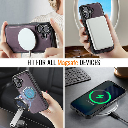 Apple iPhone 17 Hoesje - Dark Purple - Kunstleer MagSafe Back Cover