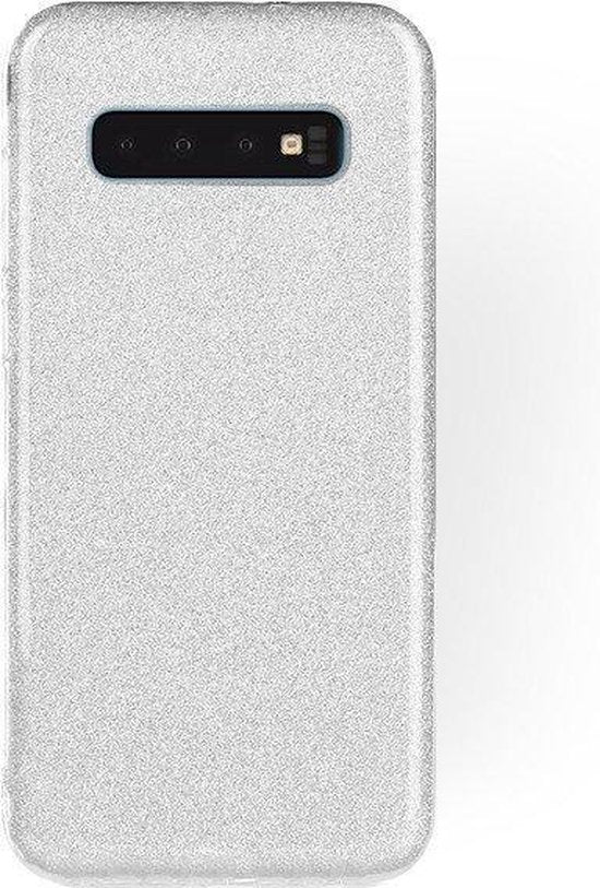 Coque Samsung Galaxy S10+ - Argent - Étui arrière à paillettes