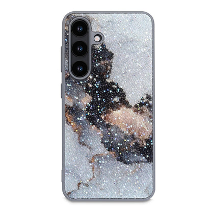 Samsung Galaxy A16 Hoesje - Grijs - Diamant Marmer Glitter Back Cover