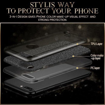 Apple iPhone 7 Plus Case - Black - Glitter Back Cover