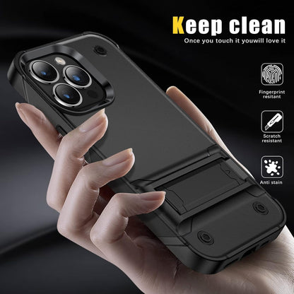 Apple iPhone 16 Pro Max Case - Black - Armor Kickstand Back Cover