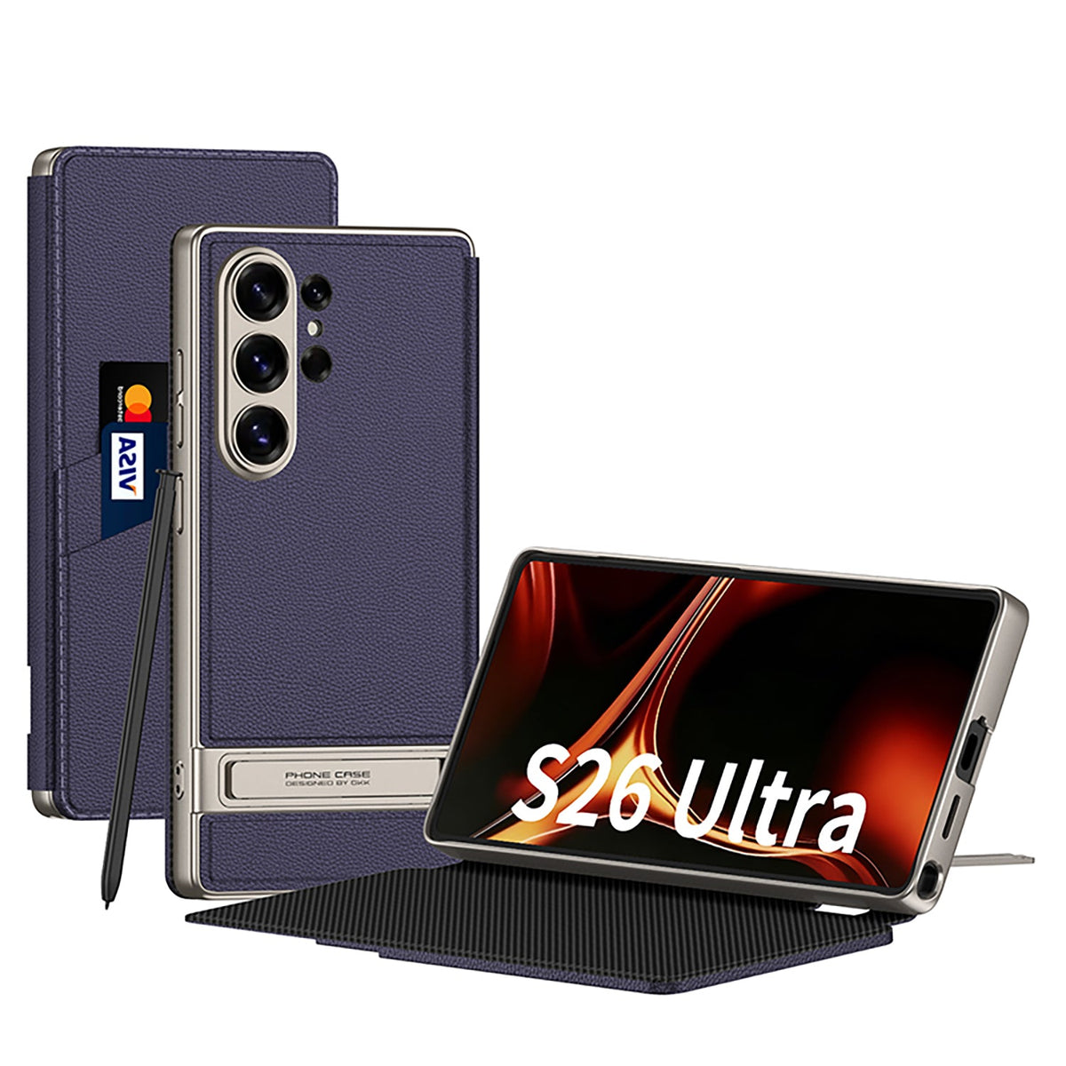 Étui Samsung Galaxy S26 Ultra - Violet - Nouveau design fin type portefeuille avec support