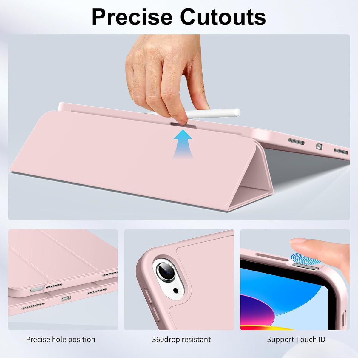 iPad A16 Tablethoes - Roze - Pen Slot Smart Cover