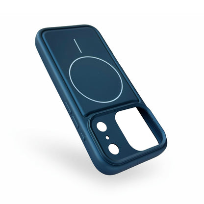 Apple iPhone 17 Pro Hoesje - Metallic Blauw - Matte Siliconen MagSafe Back Cover