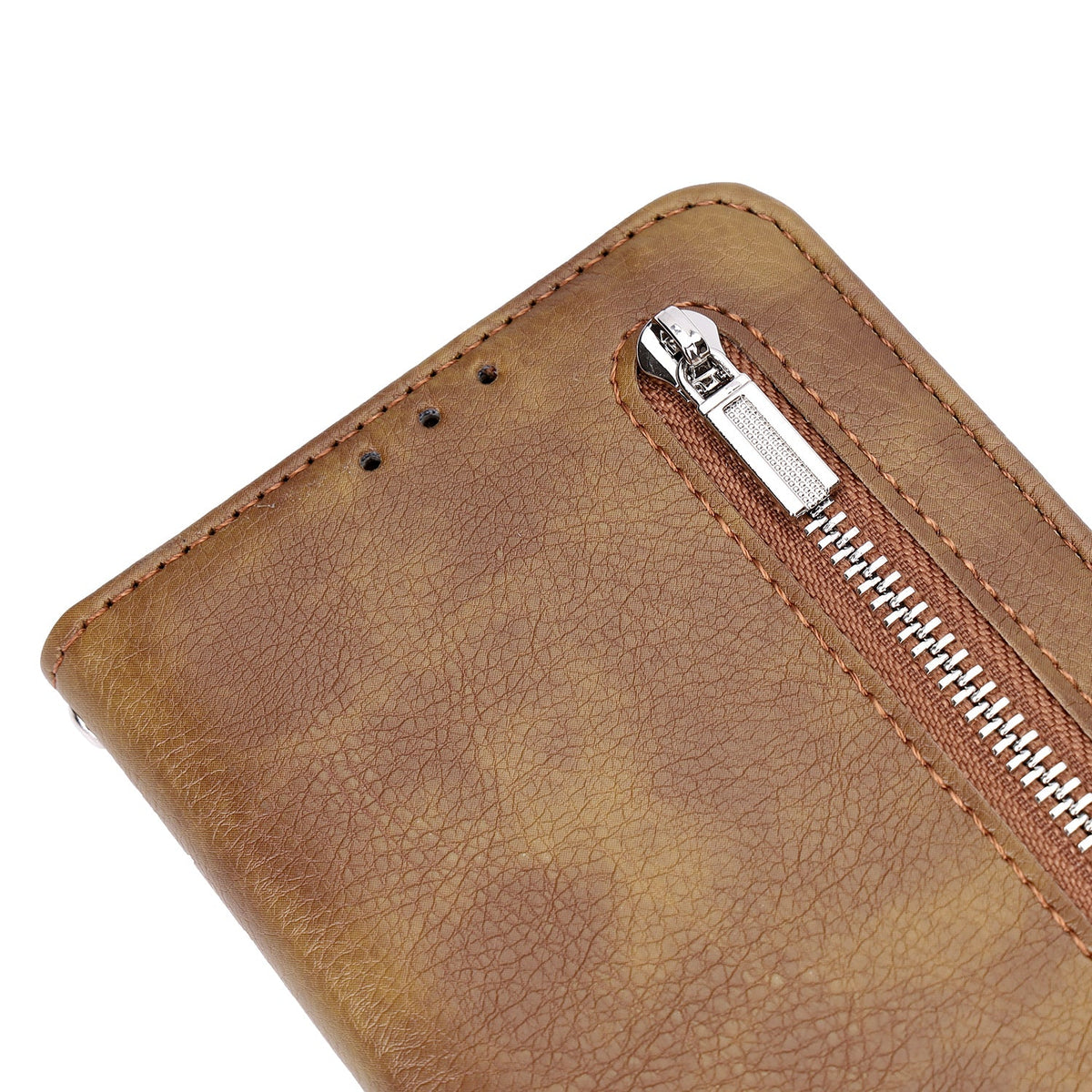 Samsung Galaxy S26 Hoesje - Bruin - Luxe Back Cover met Rits
