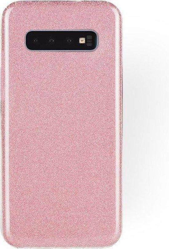 Samsung Galaxy S10 Hoesje - Roze - Glitter Back Cover