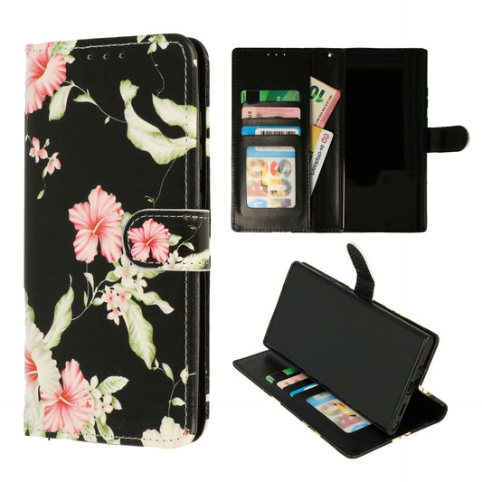 Samsung Galaxy A37 Hoesje - Hibiscus Bloemen - Print Bookcase