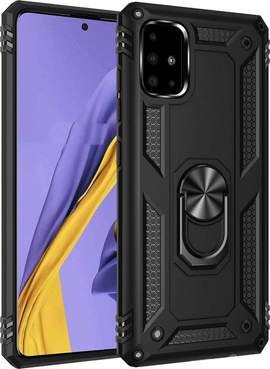 Samsung Galaxy A51 Hoesje - Zwart - Armor Kickstand Back Cover