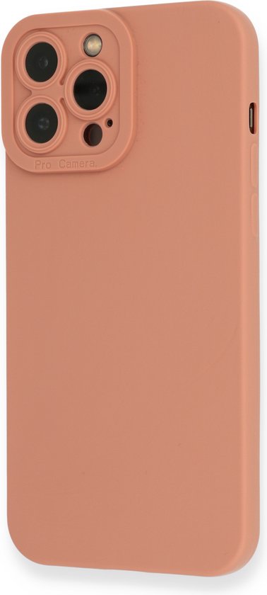 Apple iPhone 13 Pro Max Hoesje - Roze - Siliconen Camera Bescherming Back Cover