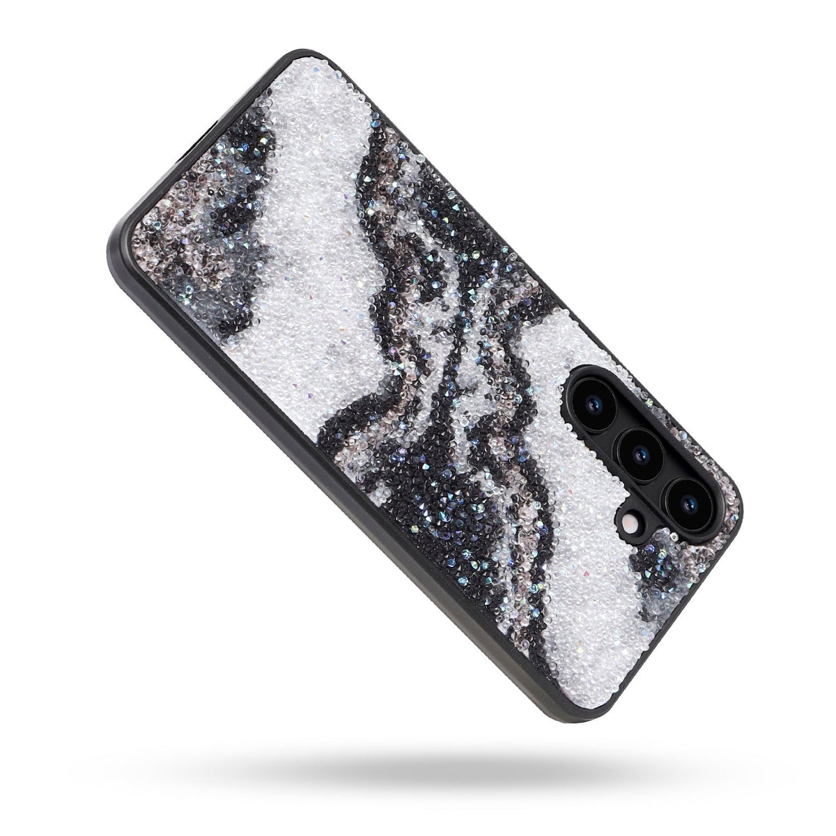 Samsung Galaxy S25 Hoesje - Zwart - Diamant Marmer Glitter Back Cover