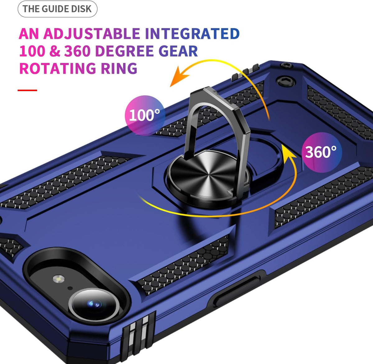 iPhone 16e Hoesje - Blauw - Armor Kickstand Back Cover