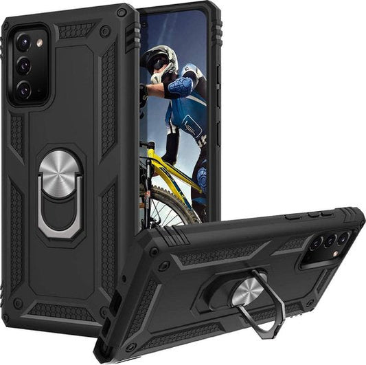 Samsung Galaxy Note 20 Hülle - Schwarz - Armor Ständer Backcover