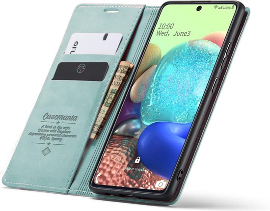 Oppo A54 5G & A74 5G Hoesje - Aqua Blue - Dunne Bookcase