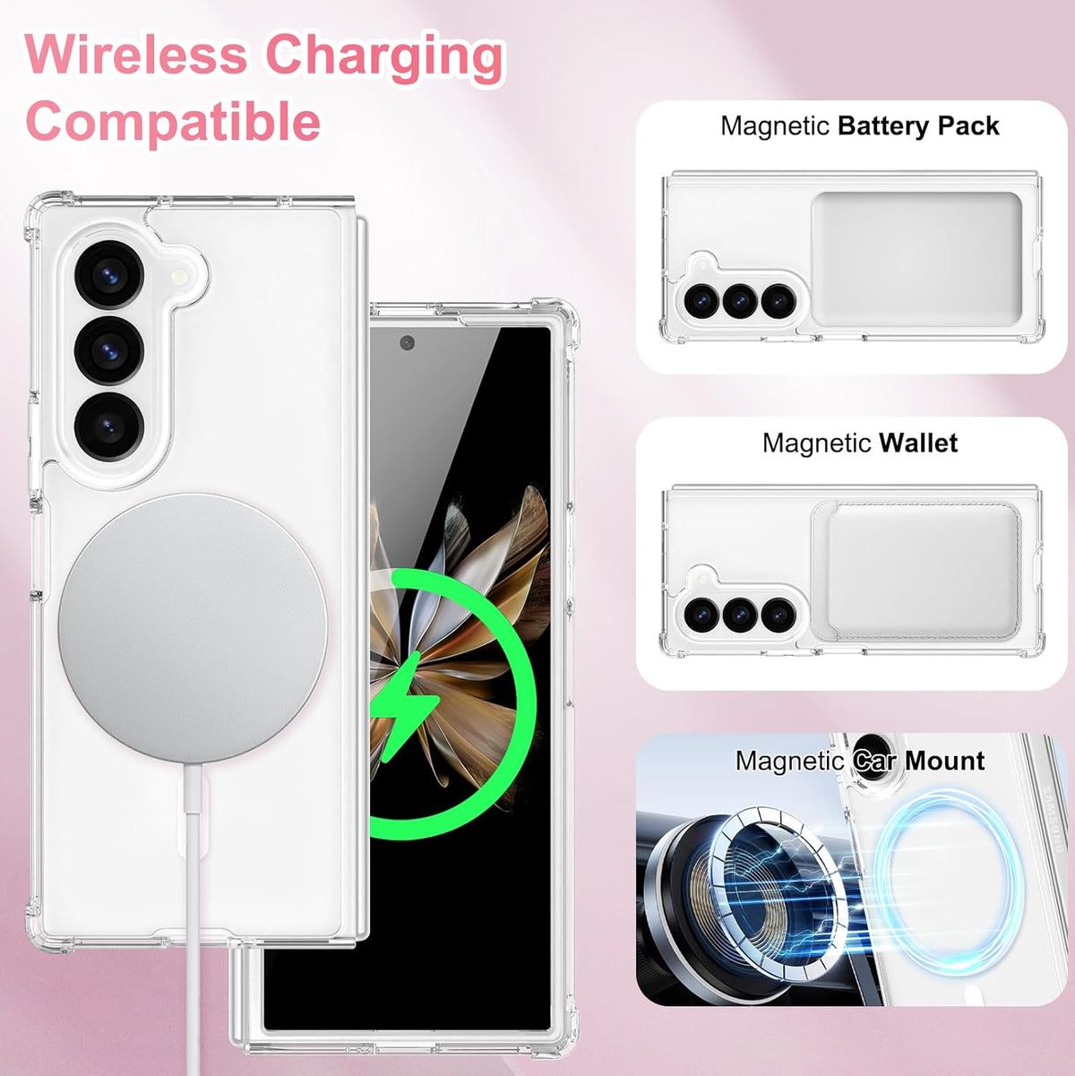 Samsung Galaxy Z Fold 6 Hoesje - Transparant - Anti-Shock MagSafe Back Cover