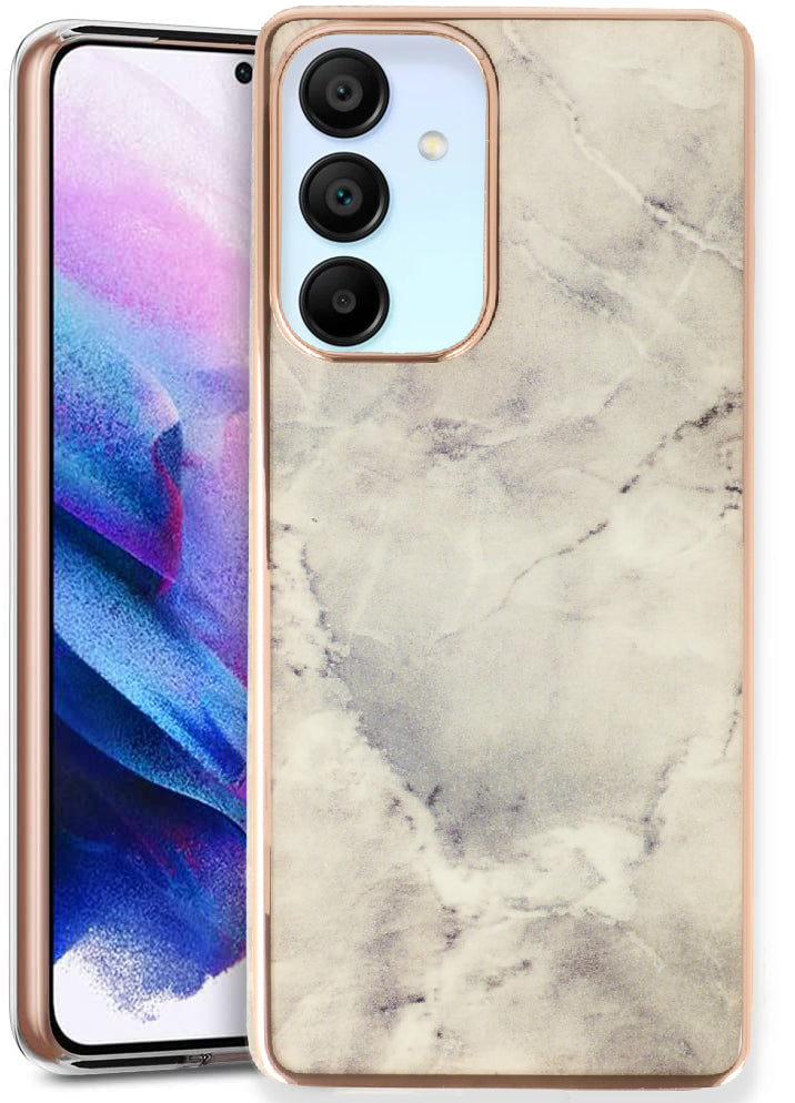 Samsung Galaxy A25 Hoesje - Steen - Siliconen Marmer Back Cover