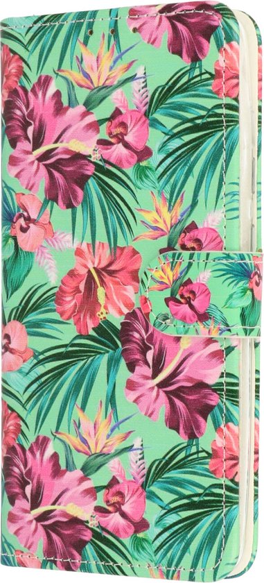 Samsung Galaxy S23 Hoesje - Tropische Bloemen - Print Bookcase