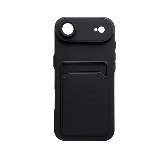 Apple iPhone Air Hülle - Schwarz mit Kartenfach - Stoßfestes Backcover mit Kartenfach