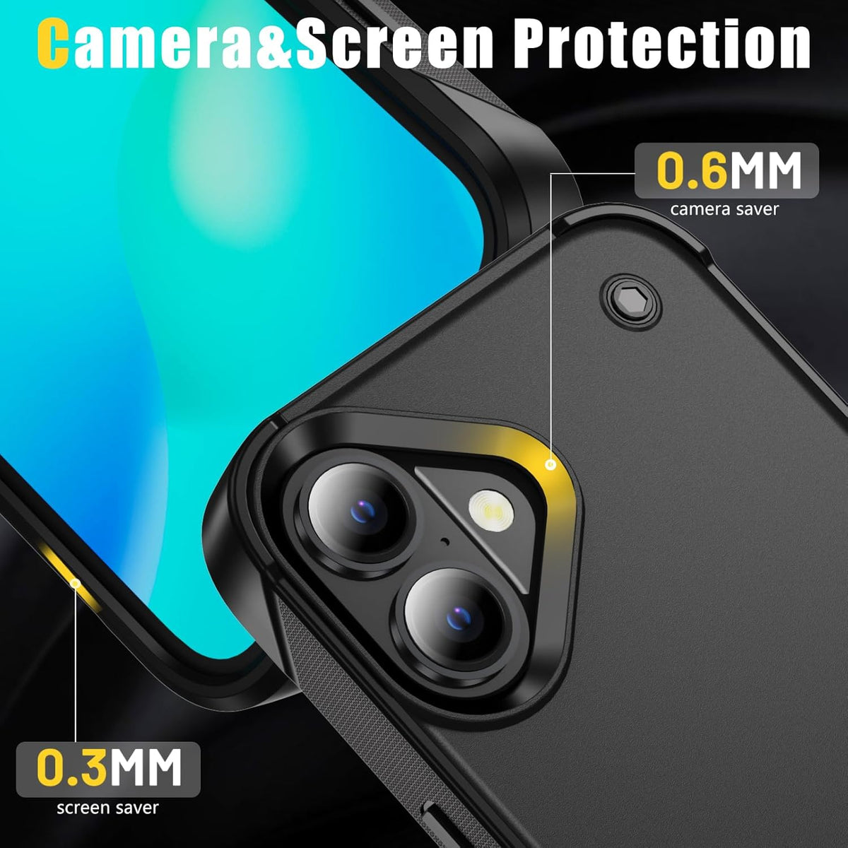 Apple iPhone 16 Plus Case - Black - Armor Kickstand Back Cover