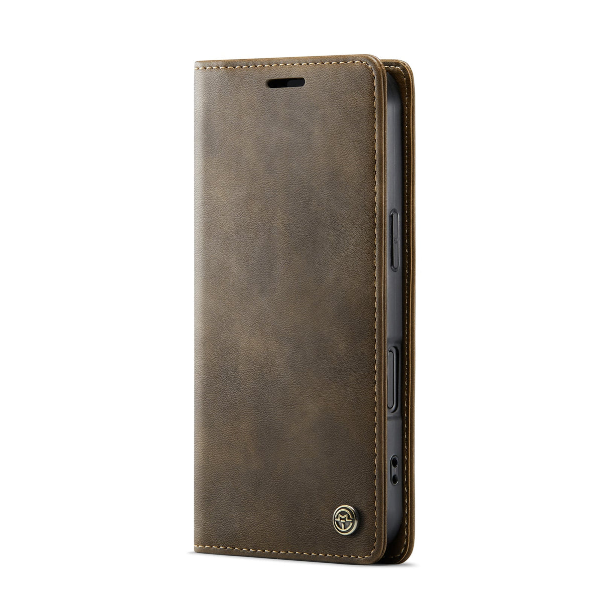 Apple iPhone 17 Case - Cedar Brown - Faux Leather Wallet Case