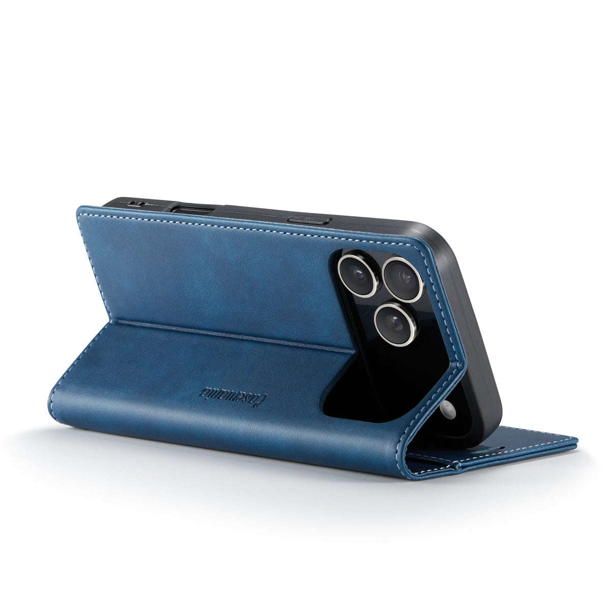 Apple iPhone 17 Pro Max Hoesje - Navy Blue - Luxe Dunne Bookcase