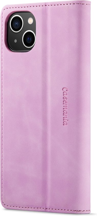 iPhone 14 Hoesje - Pastel Lila - Dunne Bookcase