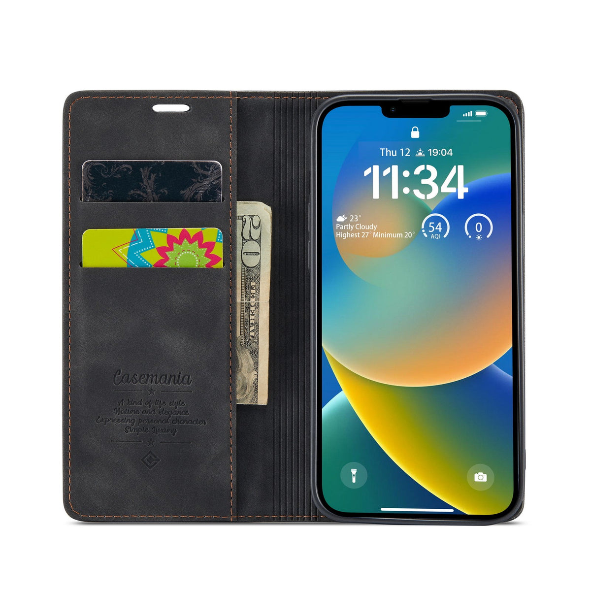 Apple iPhone 15 Plus Hoesje - Charcoal Gray - Dunne Bookcase