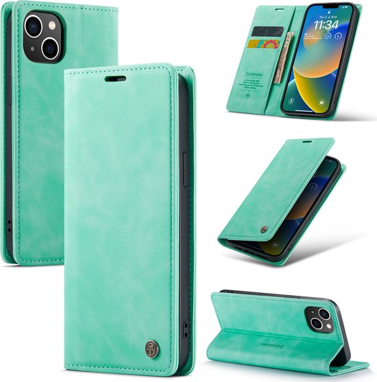 Apple iPhone 14 Plus Hoesje - Tropical Mint - Dunne Bookcase