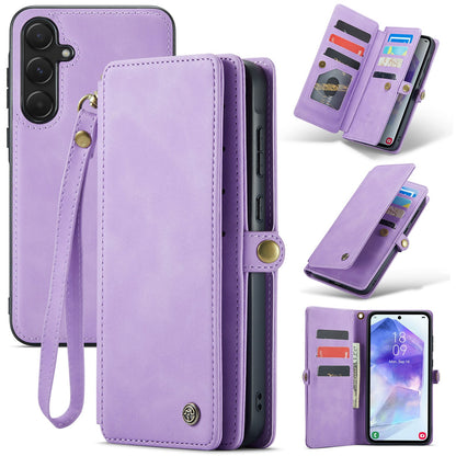 Samsung Galaxy A55 Case - Bright Lila - 2-in-1 Wallet Case with 10 Card Slots