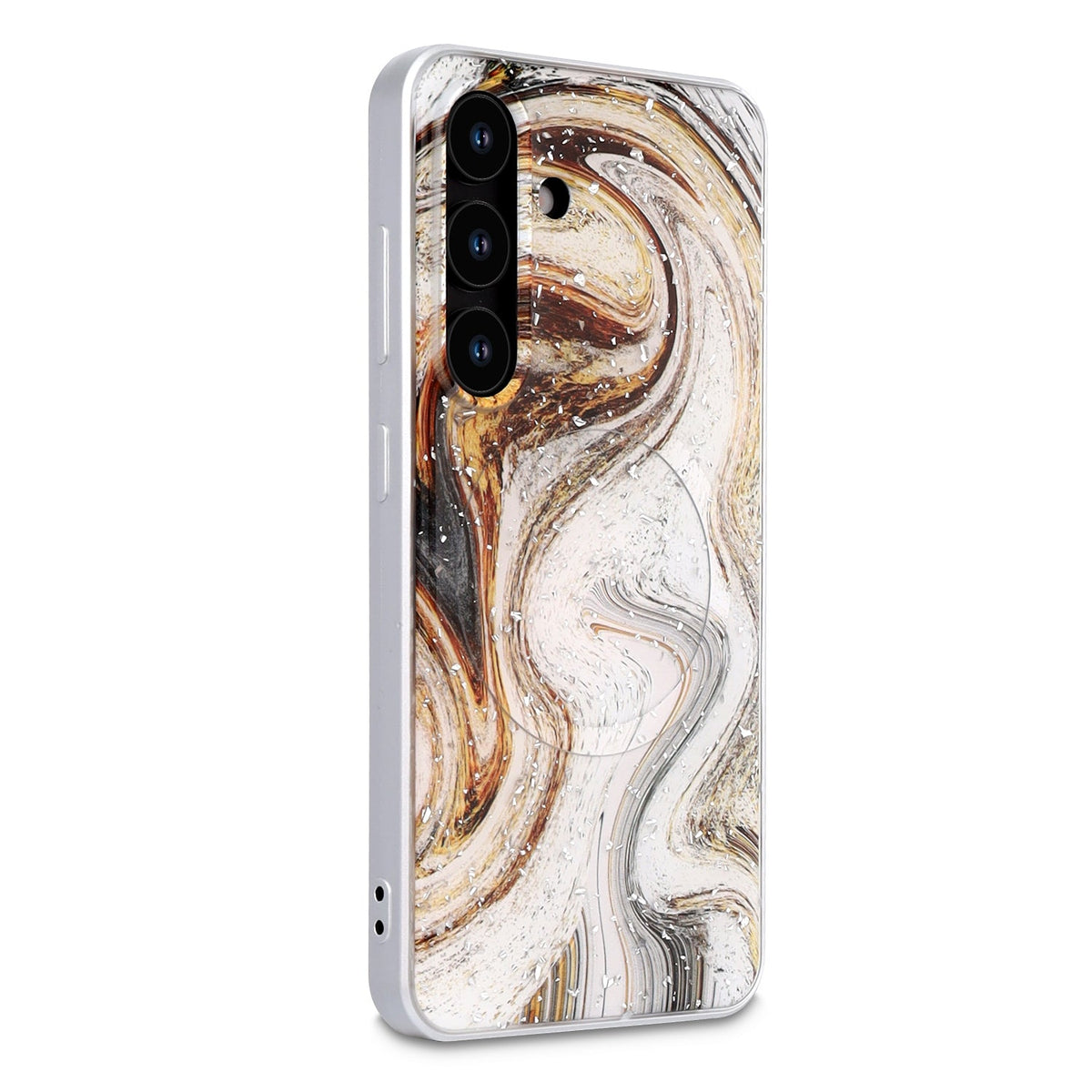 Samsung Galaxy S25 Hoesje - Wit - Marmer MagSafe Back Cover