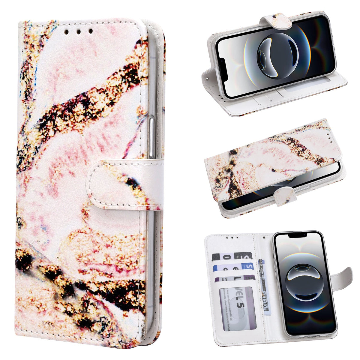 Samsung Galaxy A54 Hoesje - Zand Marmer - Print Bookcase