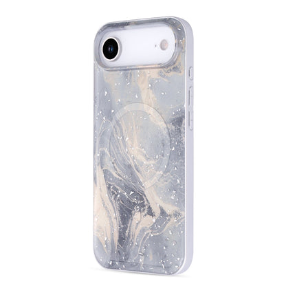 Apple iPhone Air Hülle - Grau - Marmor-Glitzer-MagSafe-Backcover