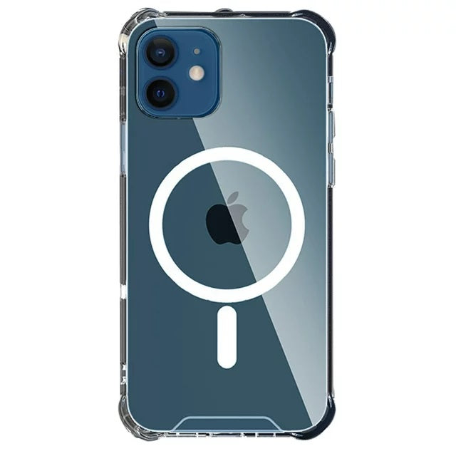 iPhone 12 Hoesje - Transparant - Anti-Shock MagSafe Back Cover