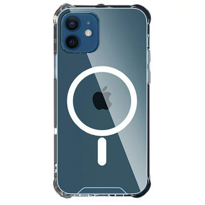 iPhone 12 Hoesje - Transparant - Anti-Shock MagSafe Back Cover